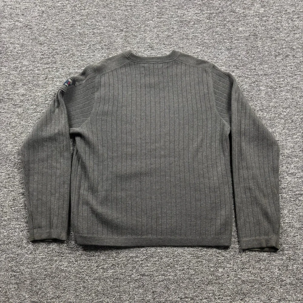Vintage 1990s Abercrombie & Fitch Ribbed Muscle Knit Grey Sweater Size XL